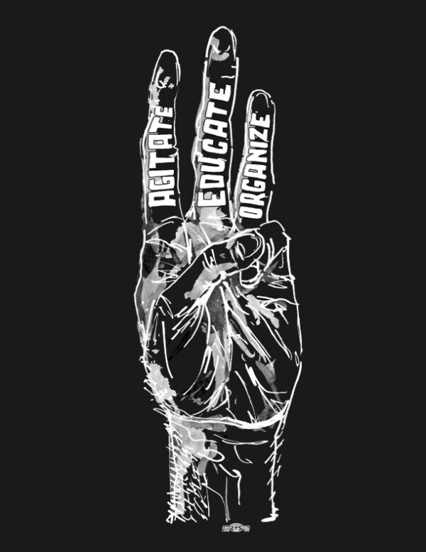 Black Agitate Educate Organize Tee